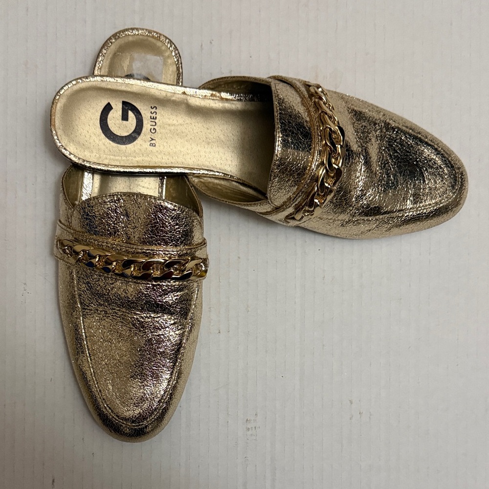 Guess Metallic Gold Chain Mules - Picture 2 of 4